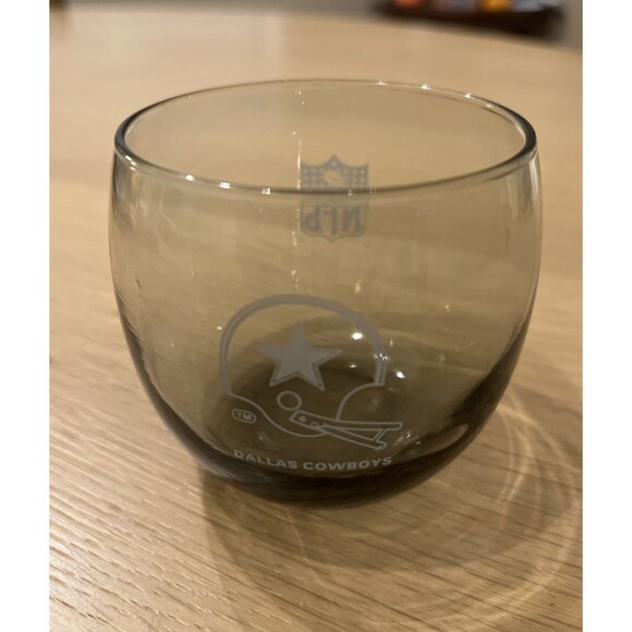 NFL Dallas Cowboys 8 Fl Oz Glass Whisky Smoky Tinted Frosted Texas Football - Picture 1 of 4